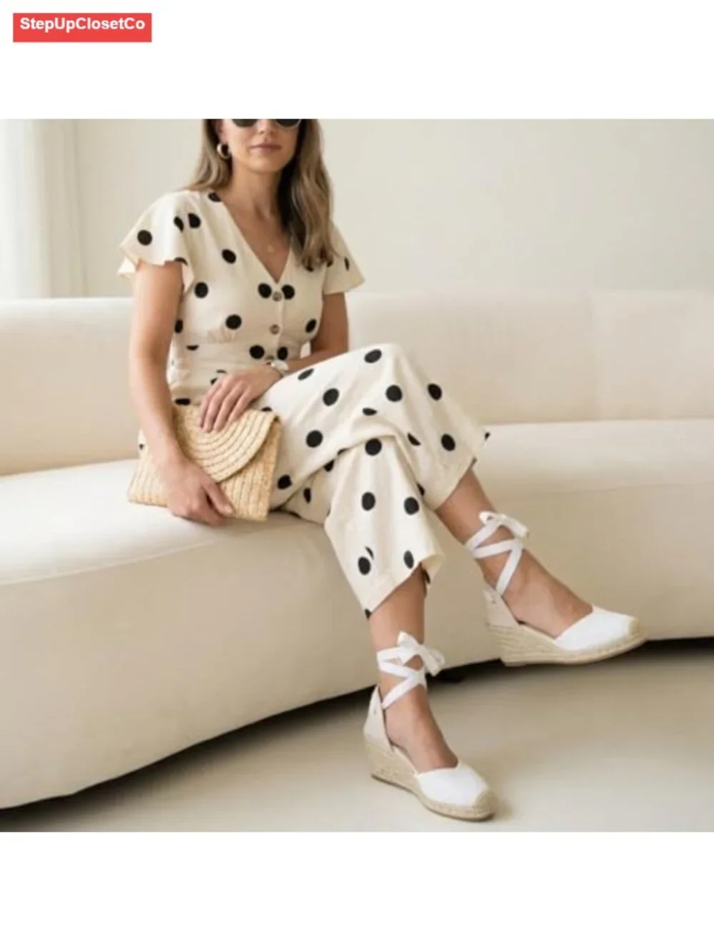 Platform Espadrille Wedge Sandals with Lace Up Ankle Wrap, Closed Toe Dressy